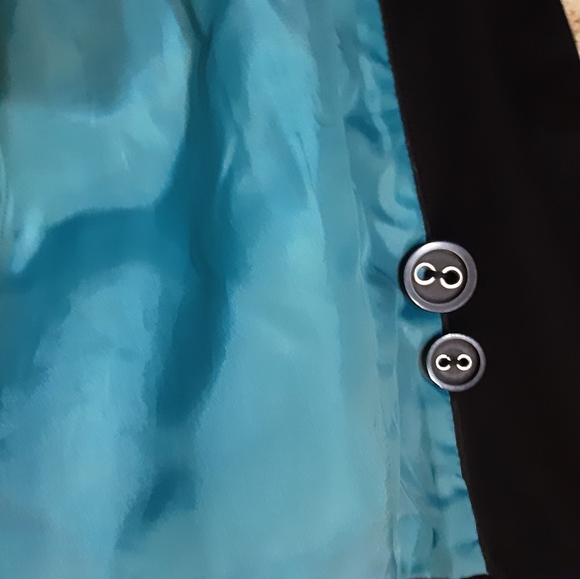 Black Blazer / Jacket with Blue Lining Size 10 - Picture 11 of 12